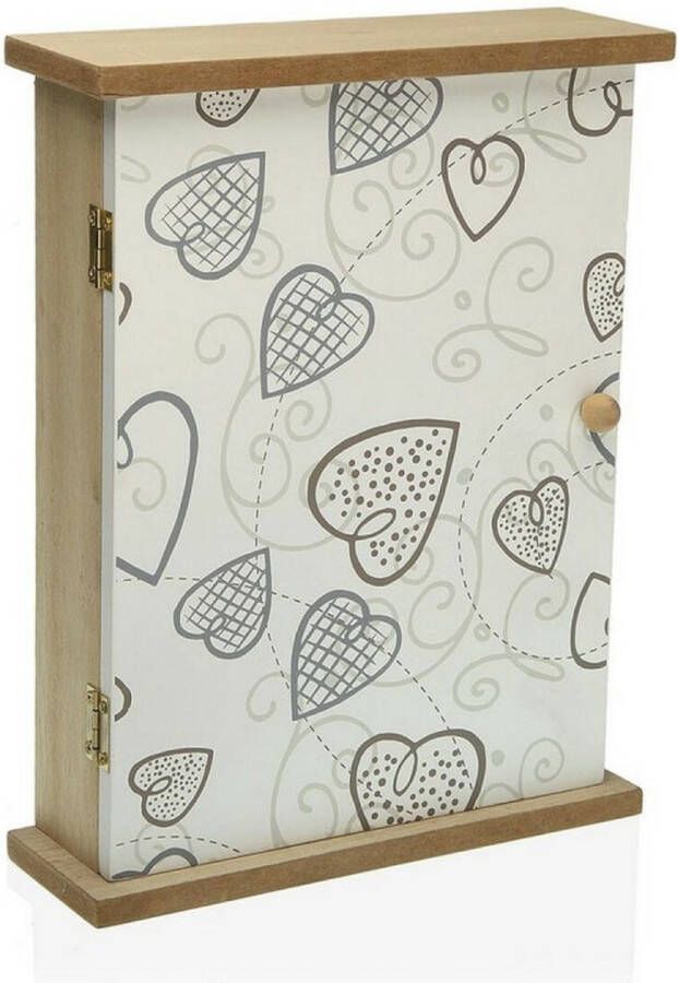 Versa Sleutelkastje Cozy Hartjes Hout MDF (6 5 x 26 x 20 cm)