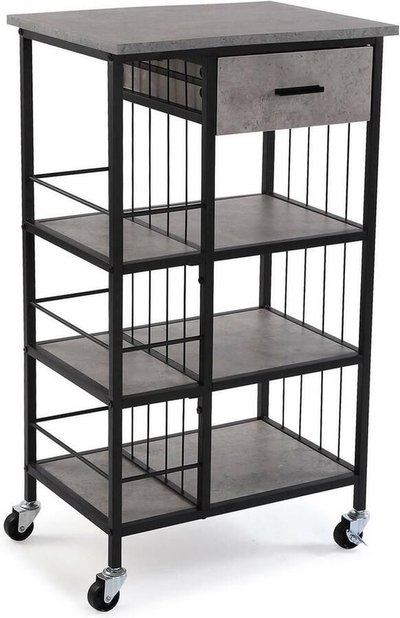 Versa Keukentrolley Grijs Hout MDF 37 x 89 5 x 50 cm