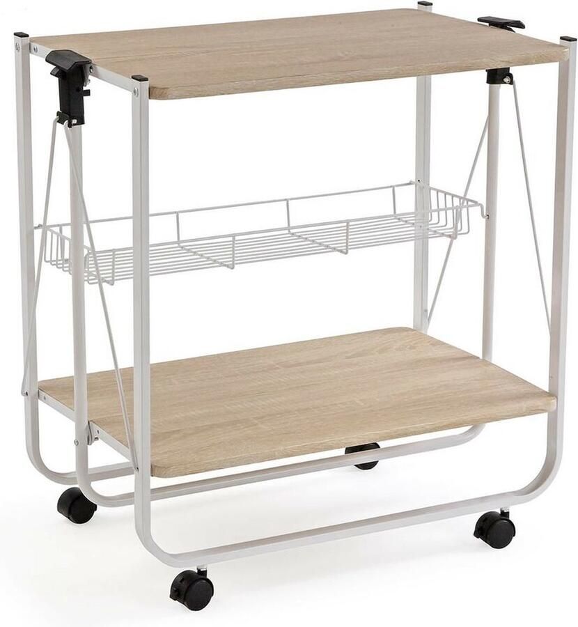 Versa Keukentrolley Wit PVC Metaal Hout MDF 40 x 70 x 68 cm