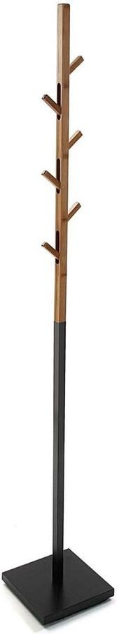 Versa Klädhängare Berlin Zwart Metaal Bamboe Escandinavo Nórdico 25 x 176 x 25 cm