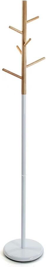 Versa Klädhängare Malmö Wit Zilverkleurig Hout MDF Escandinavo Nórdico 28 x 171 x 28 cm