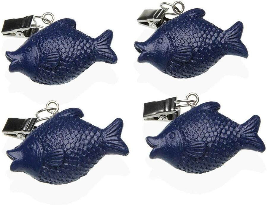 Versa Tafelkleedclip 6 x 4 cm Vissen 4 Onderdelen