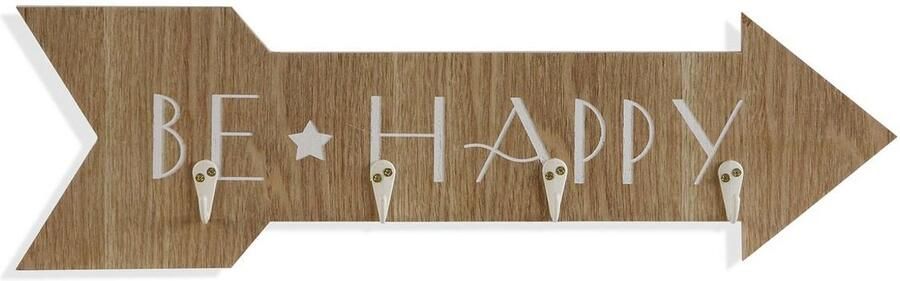 Versa Wandkapstok Be Happy Hout MDF 4 x 14 5 x 48 cm