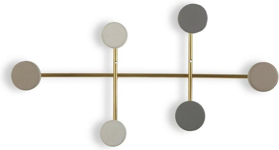 Versa Wandkapstok Metaal Hout (6 5 x 22 x 41 cm)