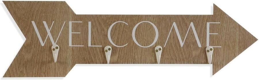 Versa Wandkapstok Welcome Hout MDF 4 x 14 5 x 48 cm