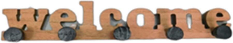 Versa Wandkapstok Welcome Wit Hout MDF 4 X 5 X 34 5 CM