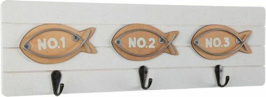 Versa Wandkapstok Keys Fish Metaal Hout MDF (3 5 x 12 x 40 cm)