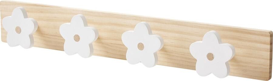 Vertbaudet Houten kapstokhaak met 4 bloemen