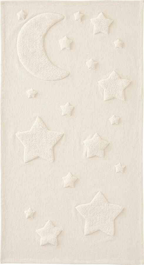 Vertbaudet Rechthoekig tapijt met maan en sterren in reliлf Luna