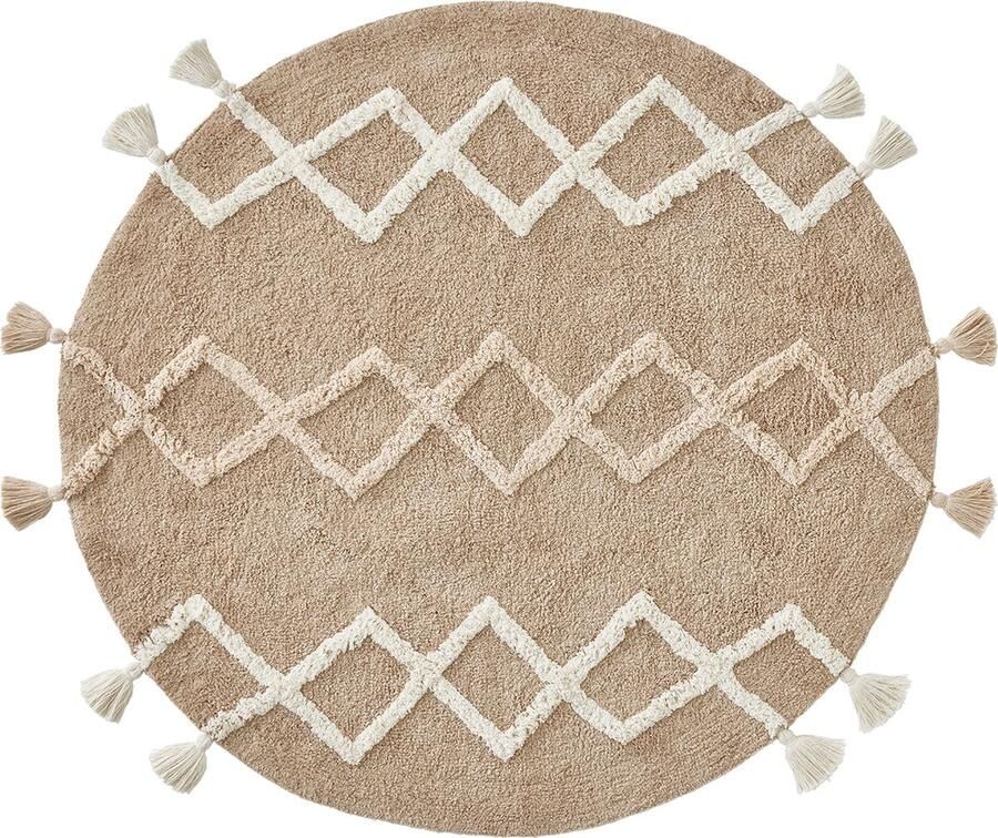 Vertbaudet Rond Berber tapijt met pompons