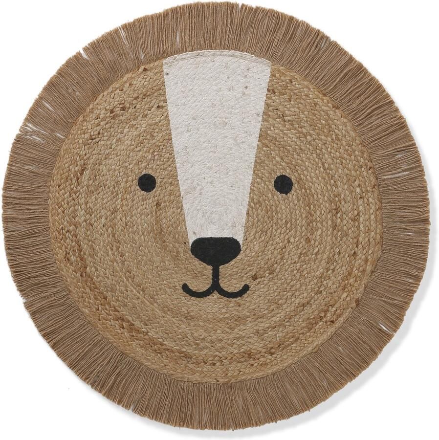 Vertbaudet Rond kleed van jute Leeuw