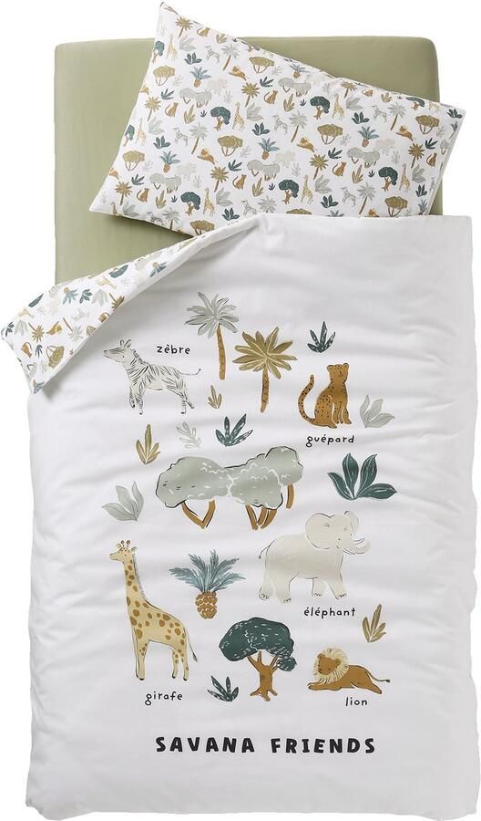 Vertbaudet Set dekbedovertrek + kussensloop voor babybed SAVANA
