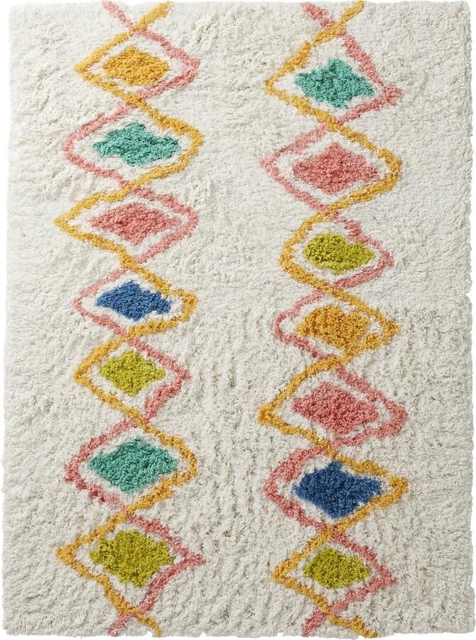 Vertbaudet Tapijt Arlequin XL antislip onderkant kleurrijke ruiten 133x100cm