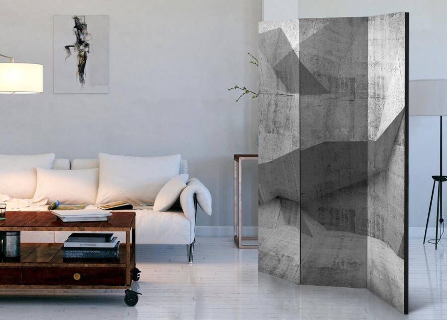 Vertical Decoration.com Vouwscherm Concrete Geometry Kamerscherm 3 Panelen