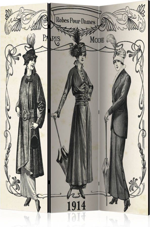 Vertical Decoration.com Vouwscherm Dress 1914 Kamerscherm 3 Panelen