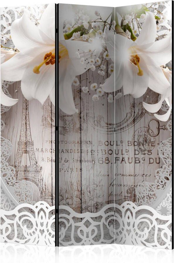 Vertical Decoration.com Vouwscherm Lilies and Quilted Background [Kamerscherm] 3 Panelen