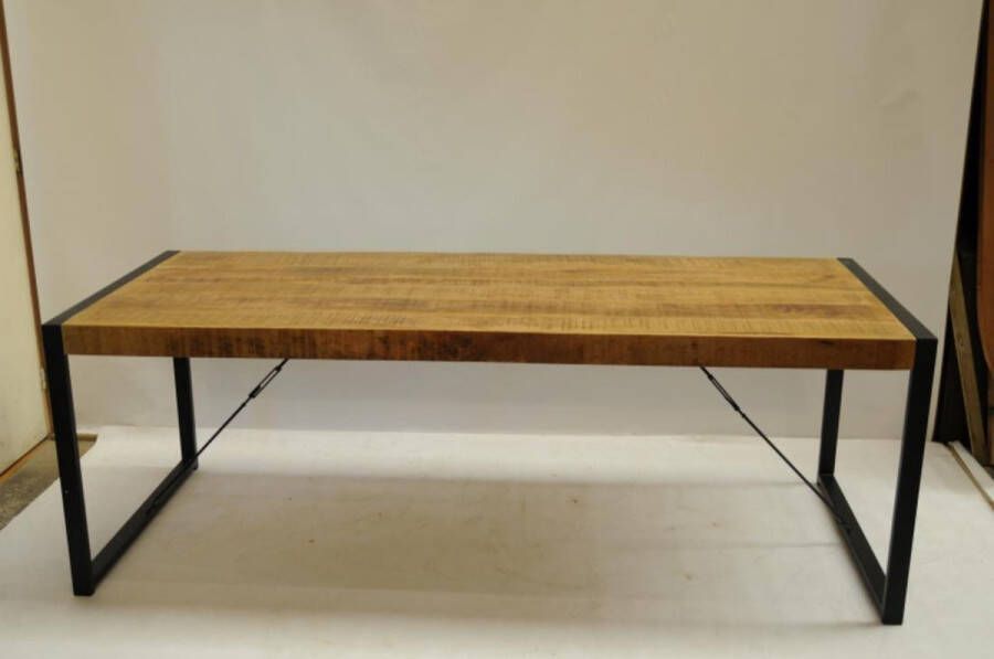 Verwaal Vonk Eettafel mangohout zwart staal 1 80x0 90