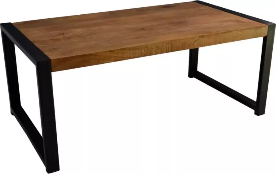 Verwaal Vonk salontafel mangohout zwart staal 110x60x45 cm