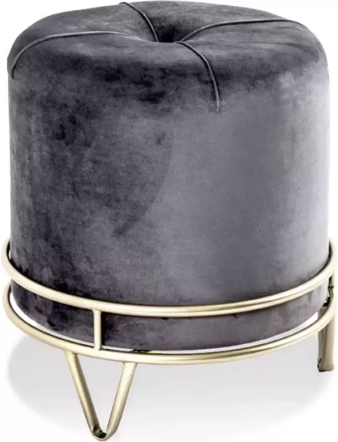 Vesta Velvet Poef Ø 38 cm Oona Grijs