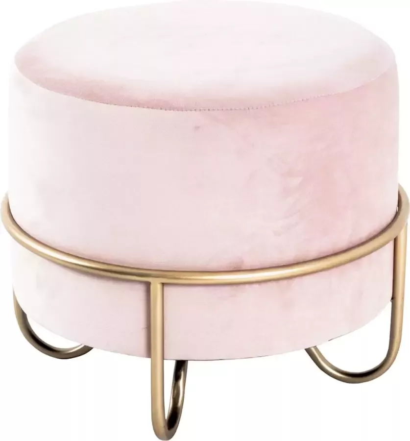 Vesta Velvet Poef Ø 43 cm Stella Roze