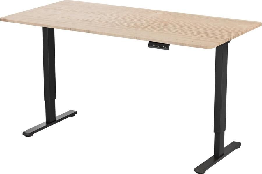 Vestland Zit-Sta Bureau Elektrisch In Hoogte Verstelbaar Conform ARBO-norm Geheugenfunctie 160 x 80 CM Dubbele Motor Eiken-Zwart