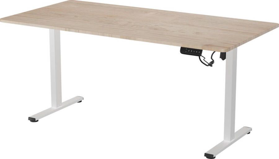 Vestland Zit-sta Bureau Elektrisch Verstelbaar Geheugenfunctie 160 x 80 CM Eiken Wit