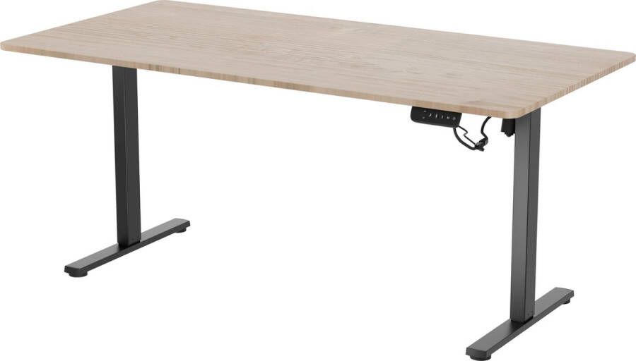Vestland Zit-sta Bureau Elektrisch In Hoogte Verstelbaar Conform ARBO-norm- 160 x 80 CM Enkele Motor Eiken Zwart