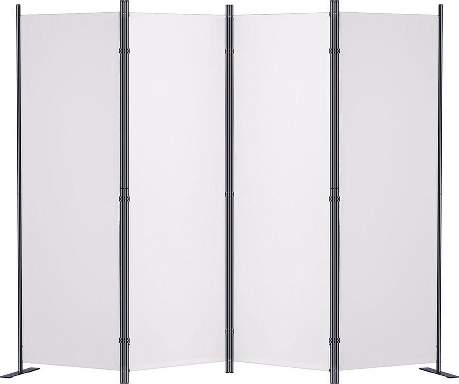 Vevor 224 x 30 x 171 cm 4 Panelen Opvouwbaar Privacyscherm Wit Gemaakt van 180 g Polyesterweefsel met PA-coating Het Biedt Privacybescherming