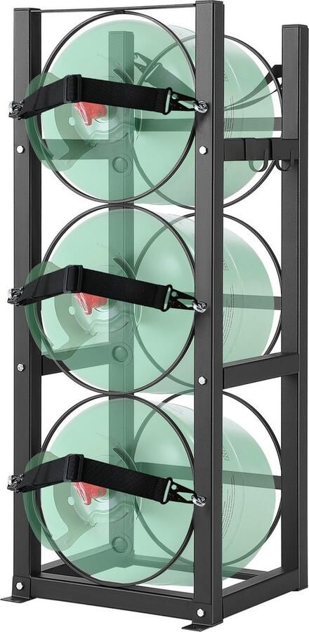 Vevor 32.5 x 33 x 84cm Koelmiddeltankrek Gemaakt Van Koolstofstaal Met Hoog Draagvermogen Veilig Transport Voor Tankdepots Of Voertuigen