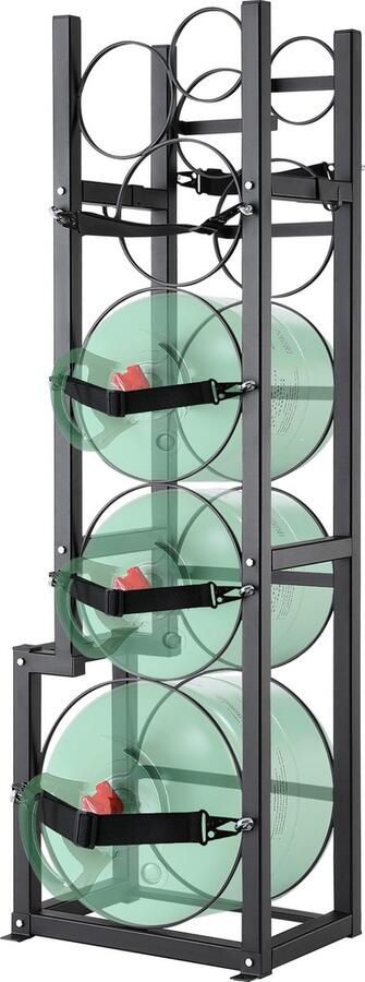 Vevor 39.5 x 33 x 126.5cm Koelmiddeltankrek Gemaakt Van Koolstofstaal Met Hoog Draagvermogen Veilig Transport Voor Tankdepots Of Voertuigen