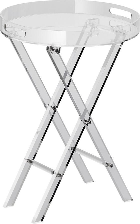 Vevor 40 X 58 cm Acryl Klaptafel Met Dienblad Met Opklapbare X-Poten Acryl Bijzettafel voor Koffie Drankjes Eten Snacks Salontafel voor Woonkamer Slaapkamer En Meer