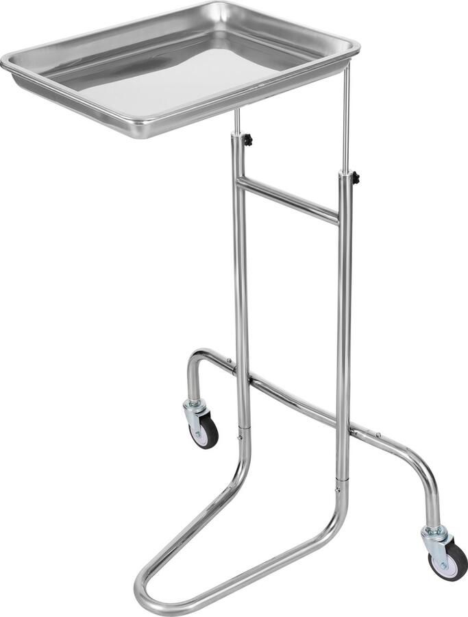 Vevor 55 x 66 x 136 cm Laboratoriumwagen met Laden Draagvermogen 8 kg met Handgreep Vier TPR-Zwenkwielen 360° Zwenk voor Laboratorium Ziekenhuis Tandartspraktijk Salon