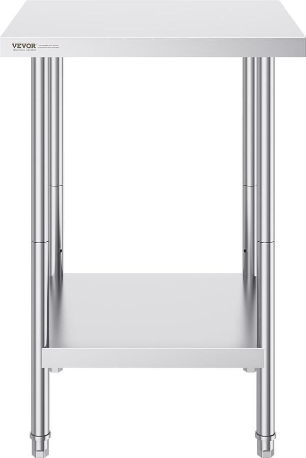 Vevor 61 x 61 x 86.4 cm Voorbereidingstafel RVS Werktafel Keukentafel Commercieel Het Biedt Uitstekende Roestbestendigheid