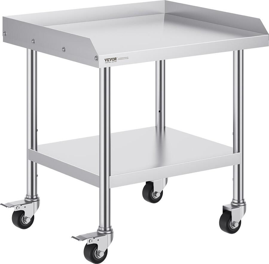 Vevor 71.1 x 61 x 75.16 cm Werktafel Voorzien van 4 Zwenkwielen Waarvan 2 met Rem Het Biedt Uitstekende Roestbestendigheid