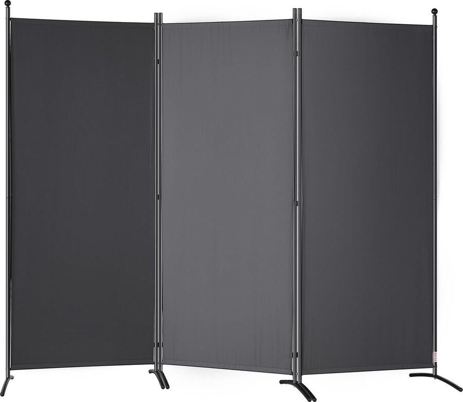 Vevor 75 x 51 5 x 185 cm 3-delig Kamerscherm Vrijstaand Privacyscherm Donkergrijs Gemaakt van 180 g Polyesterweefsel met PA-coating Het Biedt Privacybescherming