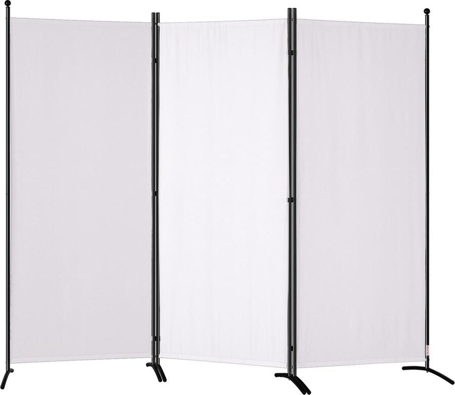 Vevor 75 x 51 5 x 185 cm 3-delig Kamerscherm Vrijstaand Privacyscherm Wit Gemaakt van 180 g Polyesterweefsel met PA-coating Het Biedt Privacybescherming