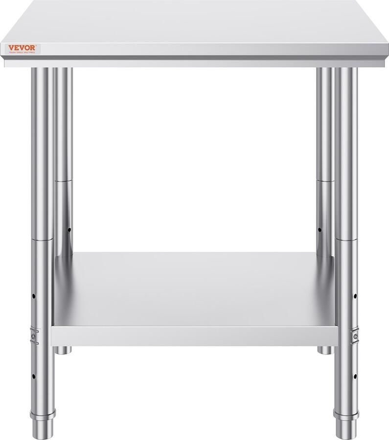 Vevor 760 x 600 x 800 mm Roestvrijstalen Werkvoorbereidingstafel Restaurant Voedsel Opbergruimte Hot