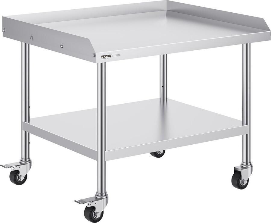 Vevor 762 x 914 x 762 mm Werktafel Keukentafel Voorbereidingstafel Het Biedt Uitstekende Roestbestendigheid Voorzien van 4 Zwenkwielen Waarvan 2 met Rem Waardoor de Tafel Stabiel