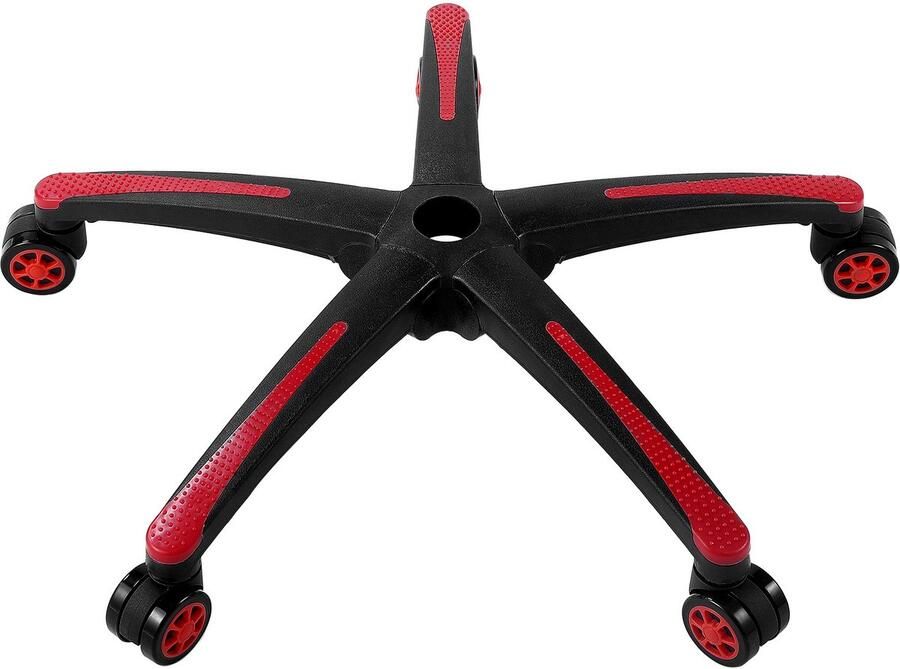 Vevor Basistourniquet Chroom 710 mm Brede Bureaustoelonderstel Draaistoel Onderstel 1134kg Hoogwaardig Nylon met Soepel Lopende Wielen Zwart+Rood