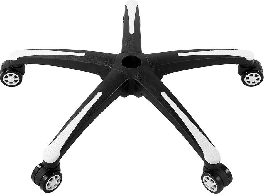 Vevor Basistourniquet Chroom 710 mm Brede Bureaustoelonderstel Draaistoel Onderstel 1134kg Hoogwaardig Nylon met Soepel Lopende Wielen Zwart+Wit