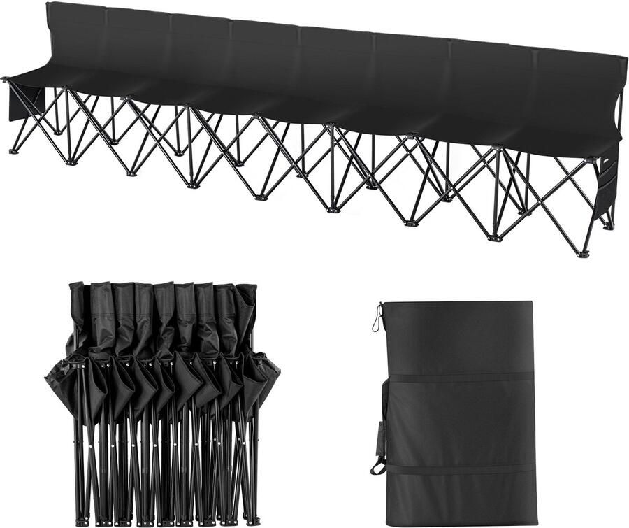 Vevor Draagbare Opvouwbare Bank (3150 x 836 x 442 mm) Comfortabele Zitplaatsen Gebruiksvriendelijk Ontwerp Veilig en Stabiliteit Gemakkelijk op te Vouwen en te Vervoeren Geschikt voor Sportevenementen Feesten en Kamperen