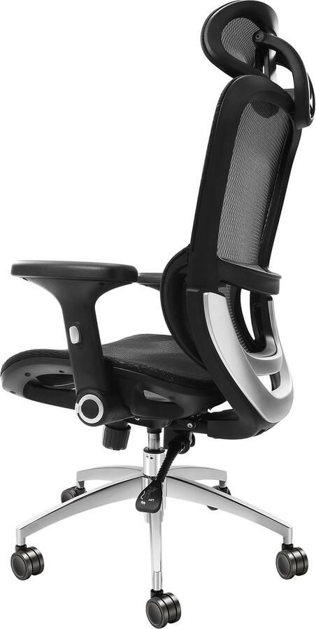 Vevor Ergonomische Bureaustoel Met Verstelbare Hoofdsteun 80 mm Ademende Met Mesh-Rugleuning 90-130 Graden Draaistoel Schommelfunctie Gewichtscapaciteit 130 kg