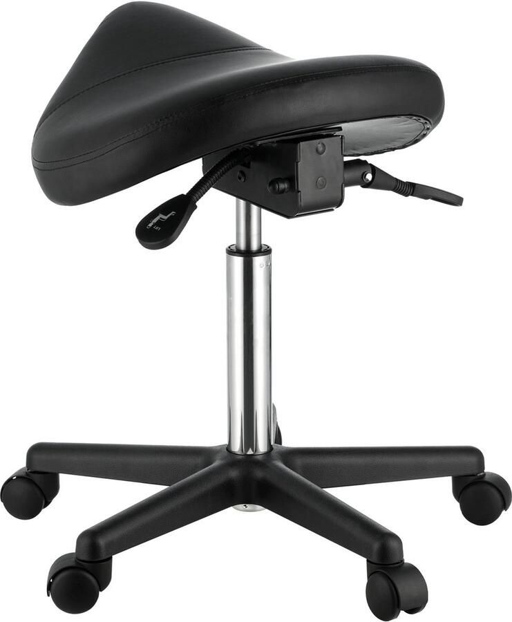 Vevor Ergonomische Zadelkruk met Wielen Verdikt PU Leer 181KG Draagkracht In Hoogte Verstelbaar 51-71 cm Draaibare Stoel Tabouret Kapperstoel Salon stoel