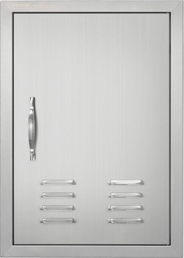 Vevor Toegangsdeur Voor Grill Met Inwendige Balkenstructuur Ventilatiegleuven 610 x 431 Mm Enkele Deur Voor Buitenkeuken Met Handgreep Inbouwdeur Inox Verticale Muurdeur Voor Bareiland Grillstation Buitenkast - Foto 2