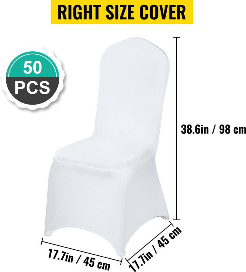 Vevor Hoge kwaliteit 50 Stuks Bruiloft Stoelbekleding Stretch Spandex Stoelhoezen Voor Restaurant Feesten en partijen Universele Stoel Cover
