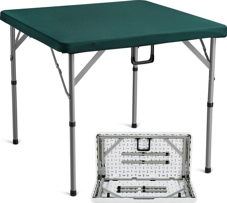 Vevor Mahjongtafel Opvouwbare Kaarttafel Voor 4 Spelers Met Slijtvast Groen Tafelblad Antislip Geluidsisolatie Voor Mahjong Poker-Puzzels