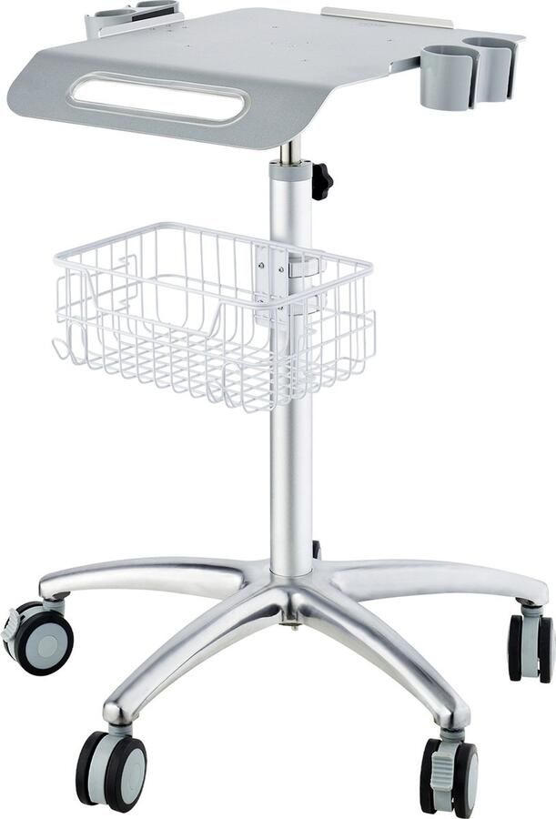 Vevor Medische Trolley met Wielen 68-109 cm in Hoogte Verstelbaar 100 kg Laadvermogen voor Rollende Desktop Laboratoriumwagen Kliniek Schoonheid en Salon