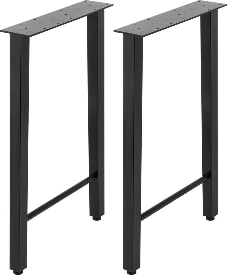 Vevor Tafelpoten Haarspeldpoten Set Van 2 72 x 46cm Koolstofstaal Meubelpoten- Tafelbankpoten Voor Bijzettafels Banktafels Houten Banken Hoge Stoelen Bartafels Zwart