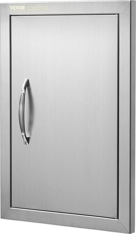 Vevor Toegangsdeur Voor Grill Met Handgreep 355 x 508 Mm Enkele Deur Voor Buitenkeuken Verzonken Roestvrijstalen Deur Verticale Wanddeur Voor Grileiland Grillstation Buitenkast
