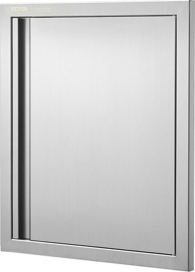 Vevor Toegangsdeur Voor Grill Met Intrekbare Handgreep 457 X 533 Mm Enkele Deur Voor Buitenkeuken Verzonken Roestvrijstalen Deur Verticale Wanddeur Voor Grileiland Grillstation Buitenkast